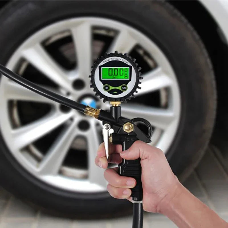 Reloj electrónico digital de presión de neumáticos para coche, pistola de inflado de neumáticos, pistola inflable para medir la presión del aire