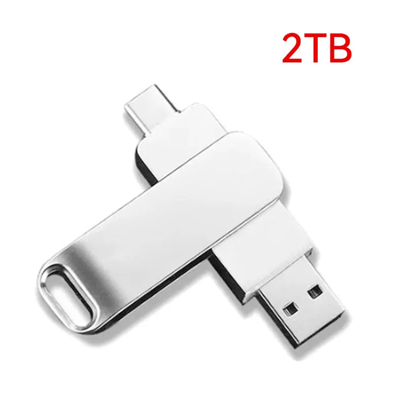 High Speed 16TB Flash Drive USB 3.2 Metal U Disk Type-C Memory Stick Waterproof Storage PC Phone Data Transfer 2026 New