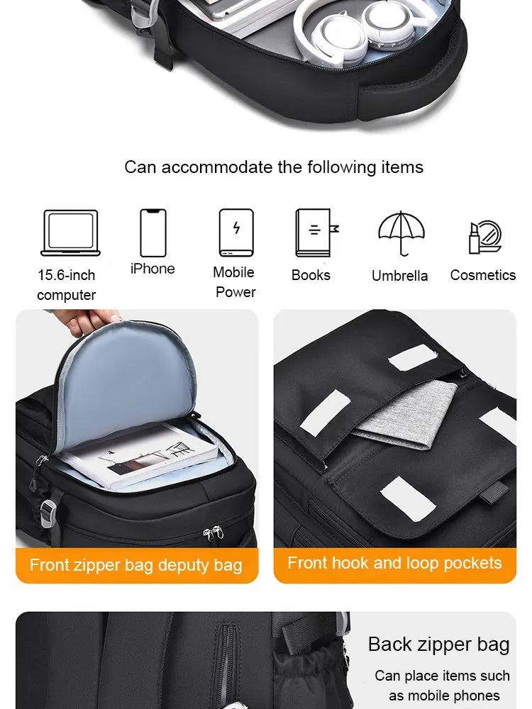 A Multi-layer Waterproof and Stylish Oxford Backpack, Large-capacity Simple Commuter Out-of-town Student Backpack