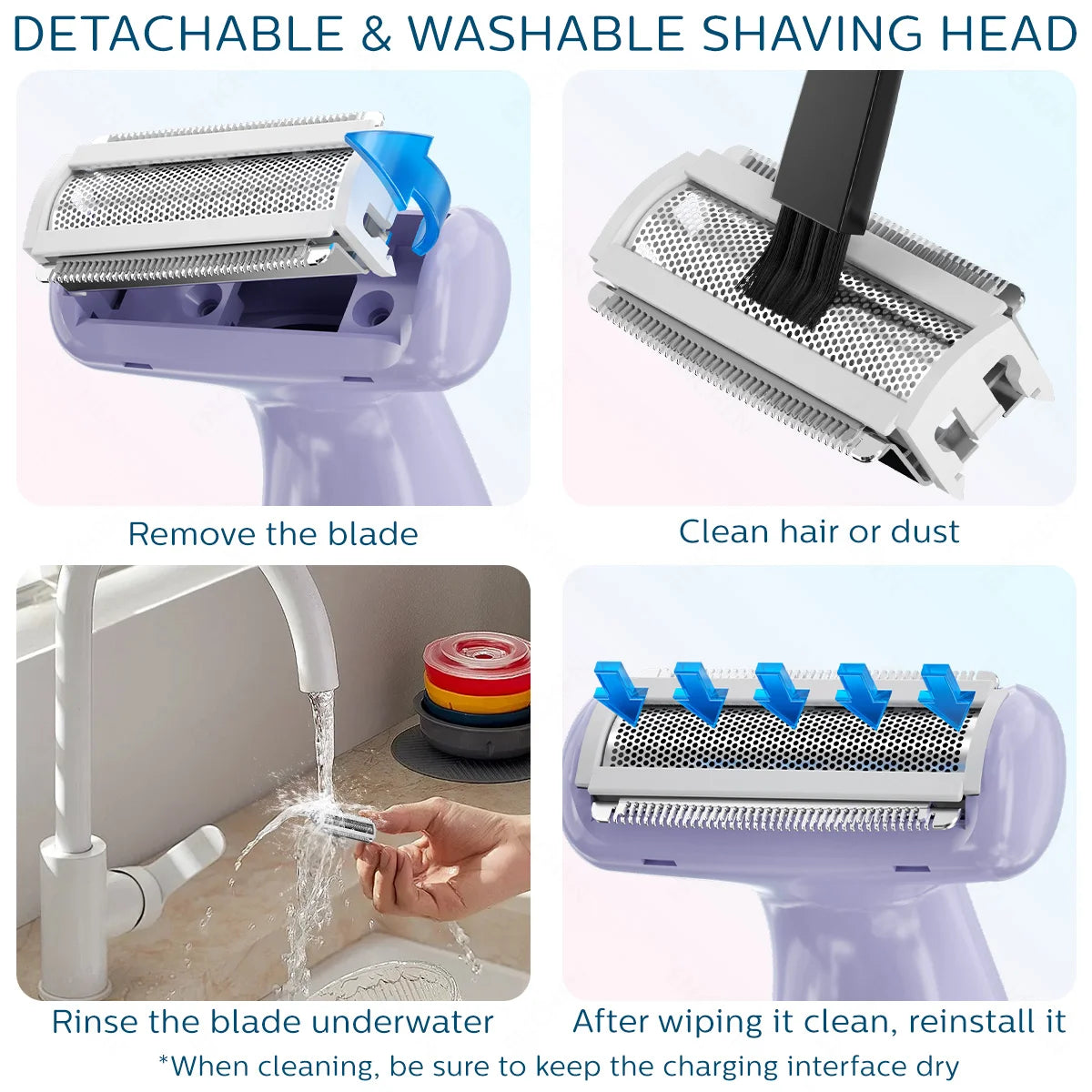 ENCHEN A1 Hair Trimmer For Lady Wet&Dry Suitable For The Whole Body Type-C Fast Charge 3-IN-1 Smooth Painless Detachable Blade