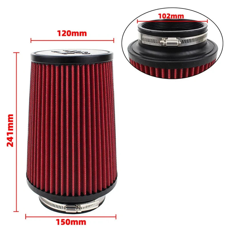 Car Mushroom Head Universal High Flow Intake Air Filter 102mm 89mm 76mm 3 3.5 4 Inch Cone Tapered Air filters for K&N 14084-2