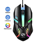 KEBIDUMEI 6 Buttons USB Wired Mouse 6 Levels up to 7200DPI Mouse Ergonomic Gaming Mouse Plug and Play For Laptop Windows MacOS