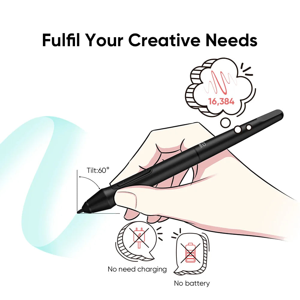 XPPen Deco Mini7 V2 Graphics Tablet, 7*4.3 Inch Digital Drawing Tablet, 8 Keys 16384 Levels 60 Tilt for Art Drawing Signature