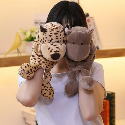 Cartoon Animal Hand Puppet Parent-child Game Doll, 35cm, Stuffed Gaming Doll, Lion Elephant Pig Appease Toys, Birthday Gifts For Children