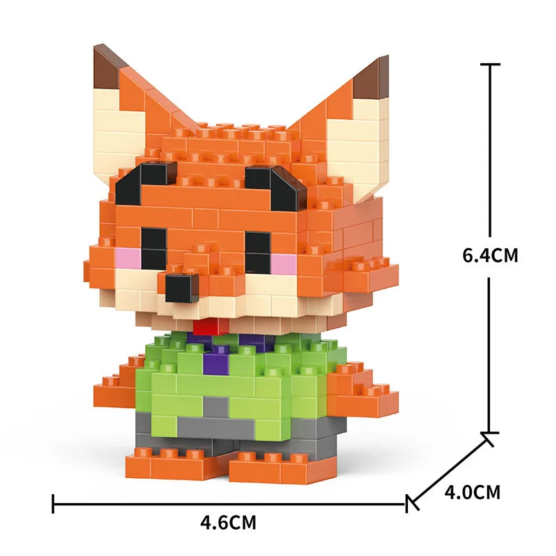 Cartoon Cool Rice Building Blocks Animal Dolls Educational Assembled Toys Ornaments Small Particles Children's Birthday Gifts