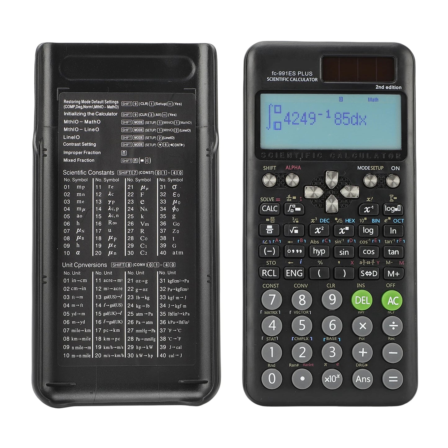 Scientific Calculators Math Calculator with 417 Functions 10+2 Digit Display Dual Power Supply Ideal for Teachers Students