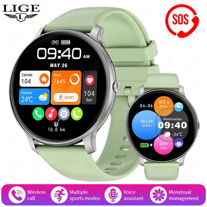 LIGE New Smart Watch Women, Bluetooth Call Sports Fitness Watches, Heart Rate Health Monitor Smartwatch Ladies For Android iOS