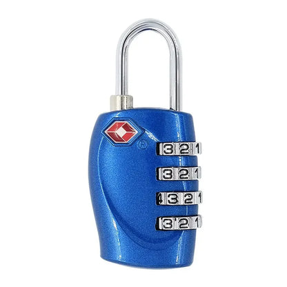 High Security TSA Customs Lock Overseas Customs Clearance Trolley Luggage Suitcase Backpack Password Padlock with Steel Cable