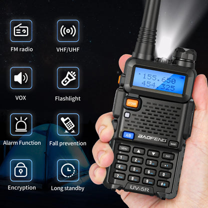 Walkie Talkie, UV 5R 5W 8W Dual Band Ham Two Way Radio, Vhf Uhf FM Radio, Handheld Transceiver, Hunting 16KM, BAOFENG