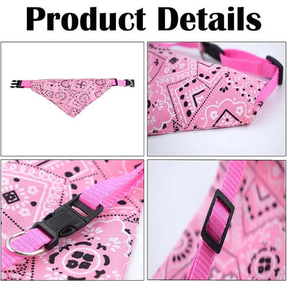 Dog Bandana Collar Detachable Dog Bandanas Scarf Collar Washable Dog Triangle Bibs Collars for Small Medium Dogs Cats