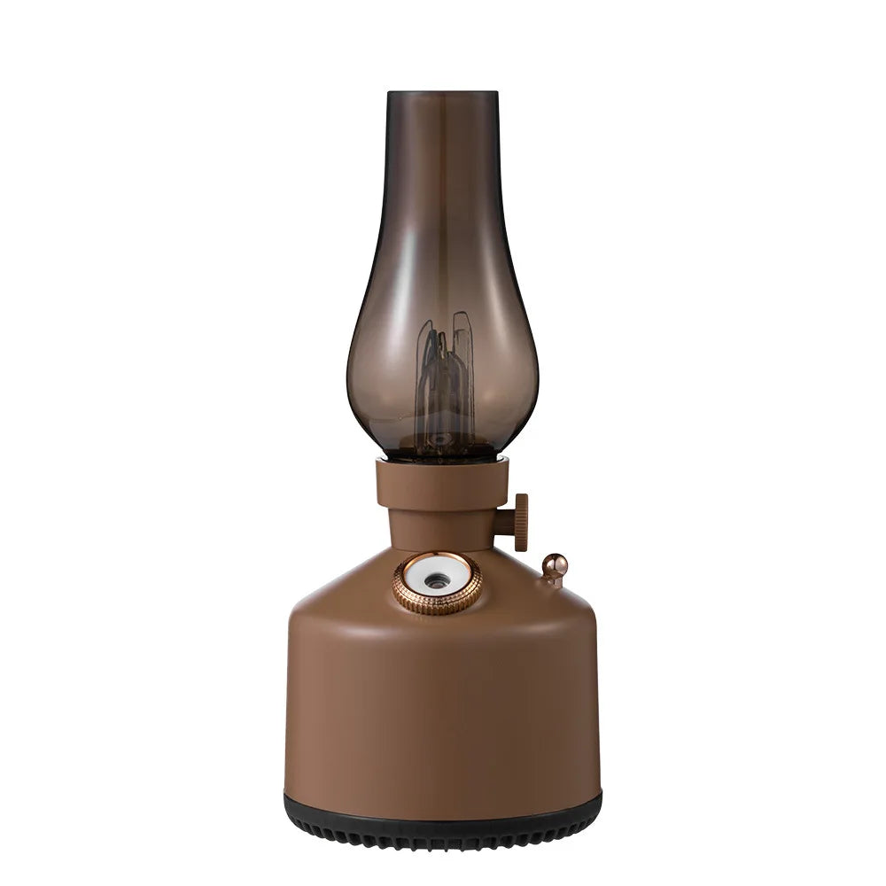 Nuevo humidificador de aire con lámpara retro de vela, difusor de aroma inalámbrico, aceite esencial recargable, 7 luces de colores, niebla fría para el hogar