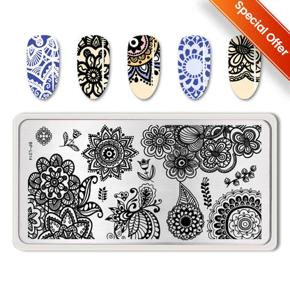 BORN PRETTY Stamping Plate Snowflake Winter Christmas Flower Snakes Design For Nail Polish Printing Template Tools Supplies