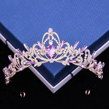 Multicolor Crystal Crown Hair Accessories Tiara For Women, Party Colorful Rhinestone, Bridal Crown, Party Hair Jewelry Gift