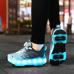 Children's and Teenage Roller Skates - Fashionable Upgraded Edition with Enhanced Stability - Detachable Dual-Use Sports Shoe