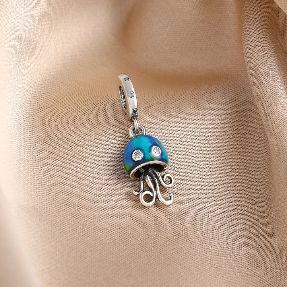 New 925 Silver Octopus crab Charm Bead Sea turtle starfish Seahorse dolphin Pendant Fit Original Bracelet Women DIY Jewelry Gift