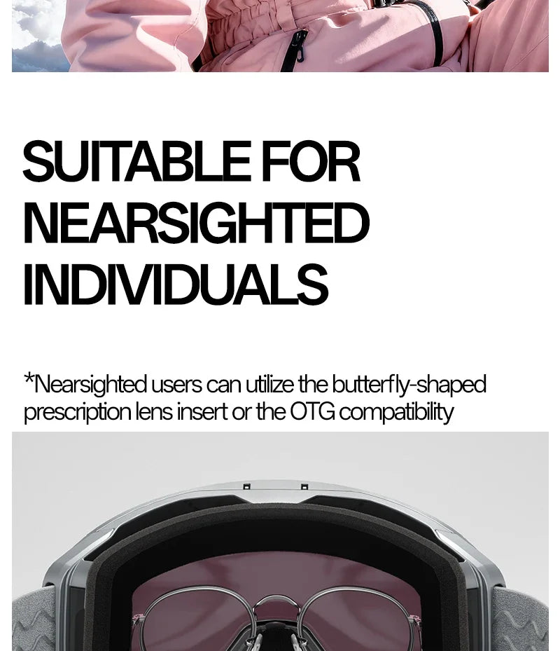 Kapvoe Flip Over Magnetic Snow Goggles Photochromic Ski Men Snowmobile Anti-Fog Snowboard Goggles Women Ski Equipment UV400