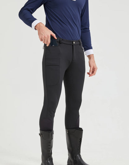 Professional Men's Equestrian Pants Full Silicone Anti-Slip Horse Riding Sports Pants Elastic Quick-Dry Horseback Riding Pants M