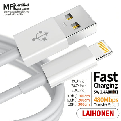 Cable USB de carga rápida original PD de 20 W para iPhone 14 8 7 Plus 13 12 11 Pro XS Max XR X Cable cargador rápido USB C de 1 m 3 m 2 m