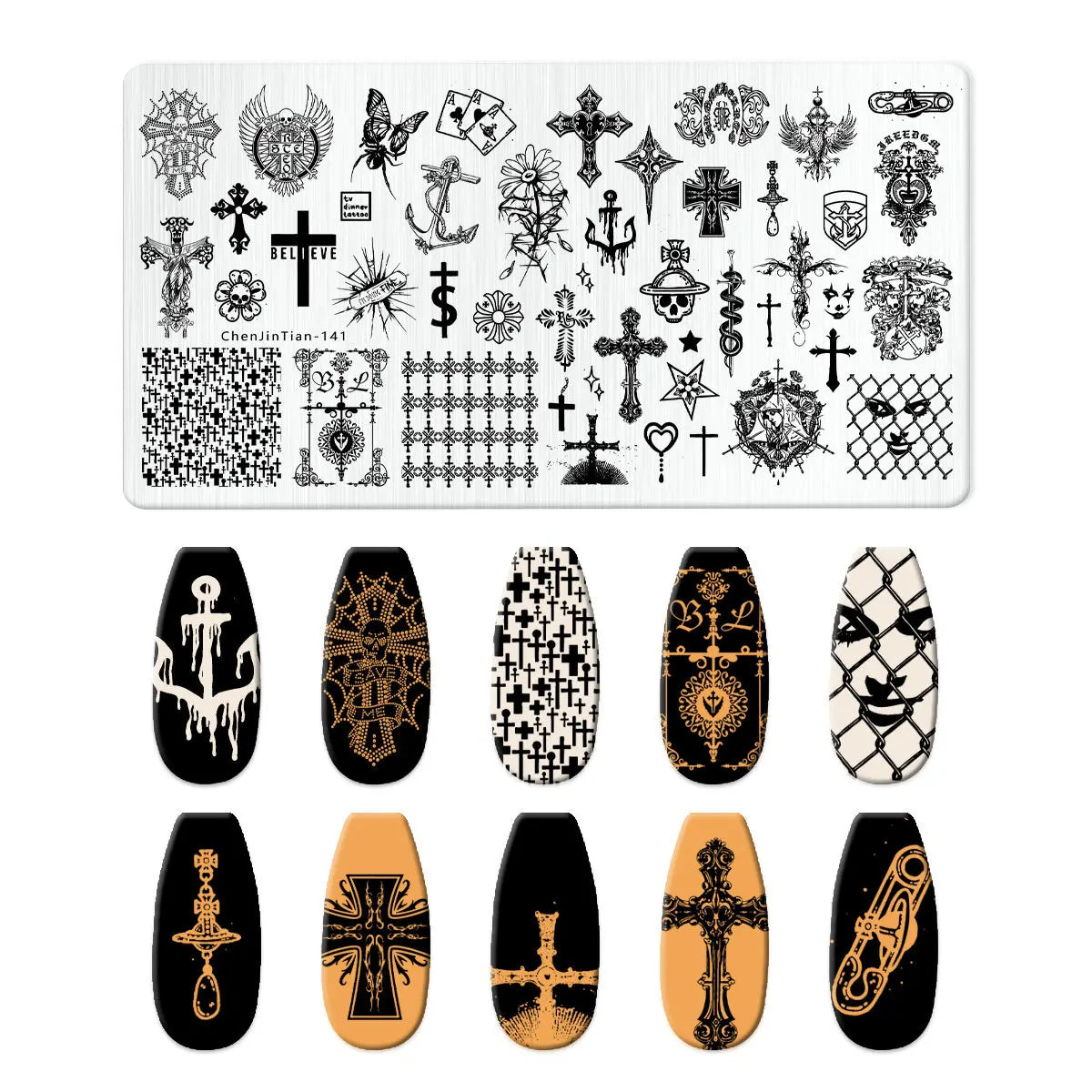 RJ Halloween Nail Stamping Plates, Beautiful zombie Festival Pattern Nail Art Image Plates, Stainless Steel Nail Art Plate Stencil