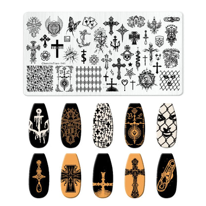 RJ Halloween Nail Stamping Plates, Beautiful zombie Festival Pattern Nail Art Image Plates, Stainless Steel Nail Art Plate Stencil