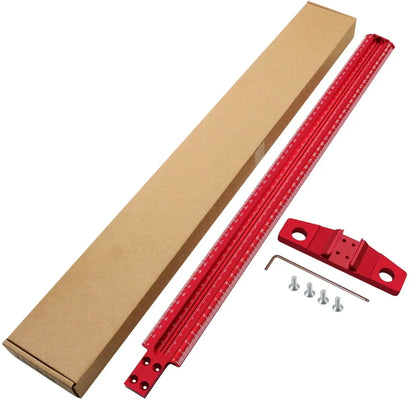 Precision Marking T-Ruler Aluminum Alloy Woodworking Scribe Marking Gauge Deluxe Crossed-out Hole Scribing Ruler Measuring Tools