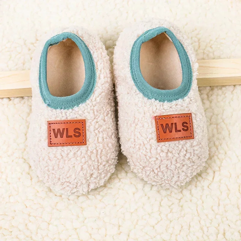 Autumn Winter Warm Baby Slippers, Toddler Plush Floor Sock Shoes, Boys Girls Soft Anti-slip Walking Shoes, Indoor Home Kids Socks