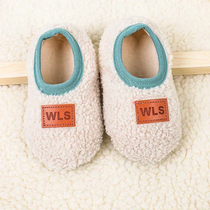 Autumn Winter Warm Baby Slippers, Toddler Plush Floor Sock Shoes, Boys Girls Soft Anti-slip Walking Shoes, Indoor Home Kids Socks