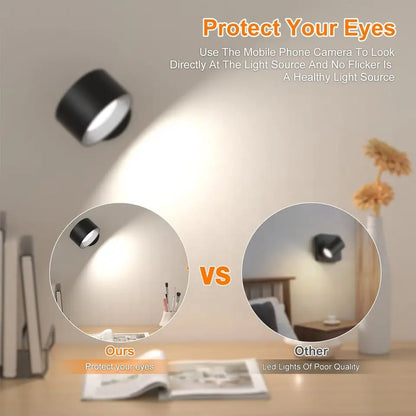 LED Wall Lights with Remote, Rechargeable Wall Mounted Reading Sconces Lamp 2000mAh, 3 Colors & Dimmable Magnetic 360° Rotation