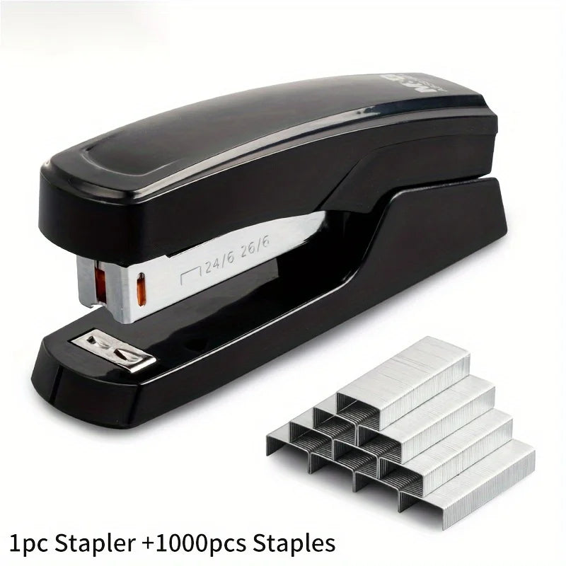 Durable Stapler With 1000 Staples, Capable Of Binding 25 Sheets Of Paper, Professional Office And Study Stationery Supplies