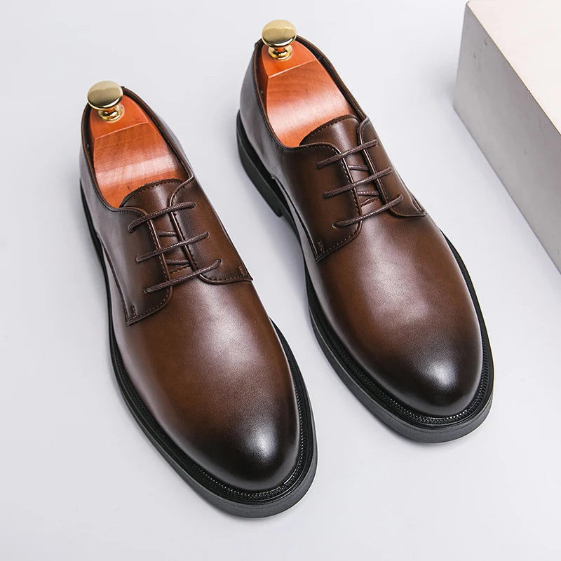Spring Autumn Soft Sole Comfortable Casual Shoes, Men's Outdoor Hiking Travel Shoes, High End High Quality Men's Suit Dress Shoes