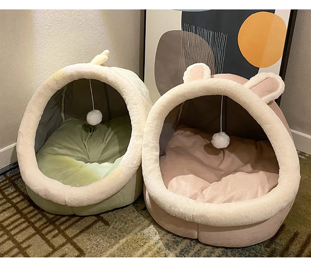 Deep Sleep Cat Bed, Cartoon Pet Bed, Foldable Removable Washable Pet Sleeping Bed for Small Dog, Mat Bag Cave, Cats Bed