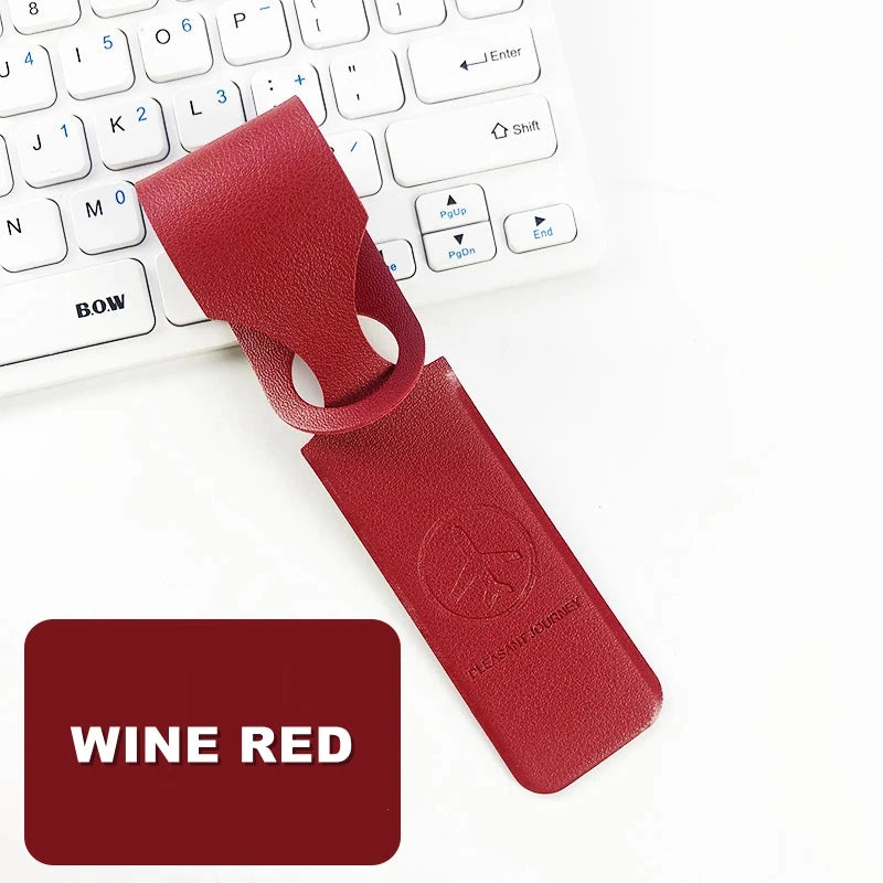 1Pc, PU Leather Luggage Tag, Creative Baggage Suitcase Identifier, ID Address Holder Boarding Tags, Portable Label Travel Accessories