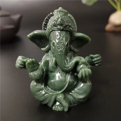 Bronze Color Lord Ganesha Statue, Buddha Ornaments, Elephant Hindu God Sculpture Figurines For Home Office Decoration, Buddha Statues