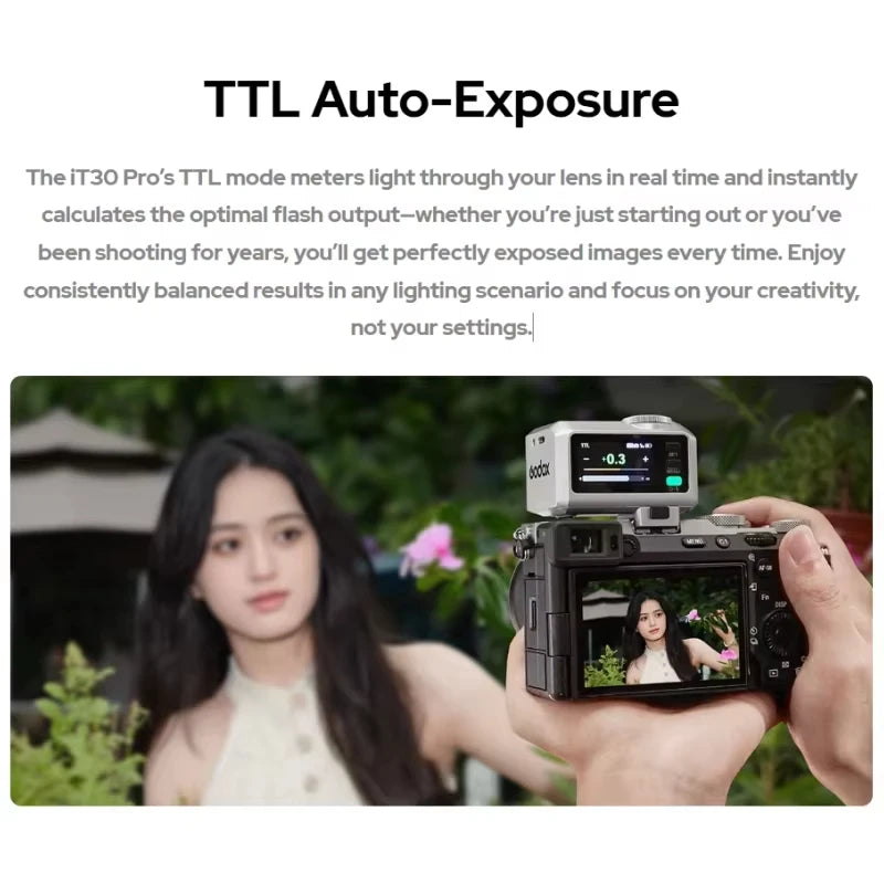 Godox iT30Pro iT30 Pro C/N/S/F/O 2.8" Touchscreen Pocket Flash TTL Auto-Exposure 2.4G Wireless on Camera Flash