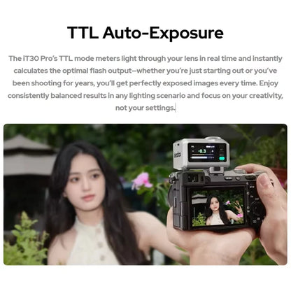 Godox iT30Pro iT30 Pro C/N/S/F/O 2.8" Touchscreen Pocket Flash TTL Auto-Exposure 2.4G Wireless on Camera Flash