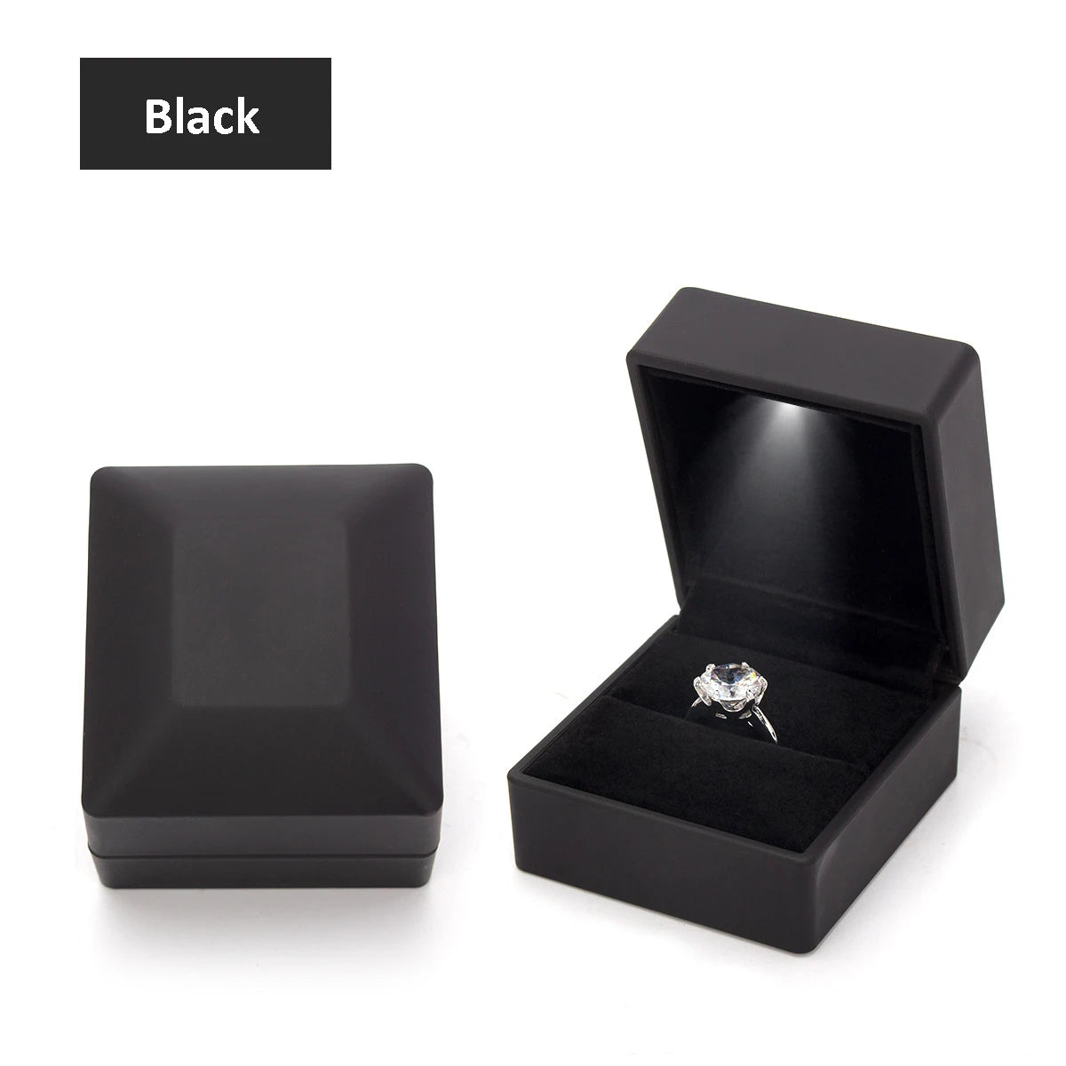 LED Jewelry Ring Box with Light Luxury Crown Earrings Pendant Storage Display Proposal Wedding Gift Box Jewelry Organizer Box
