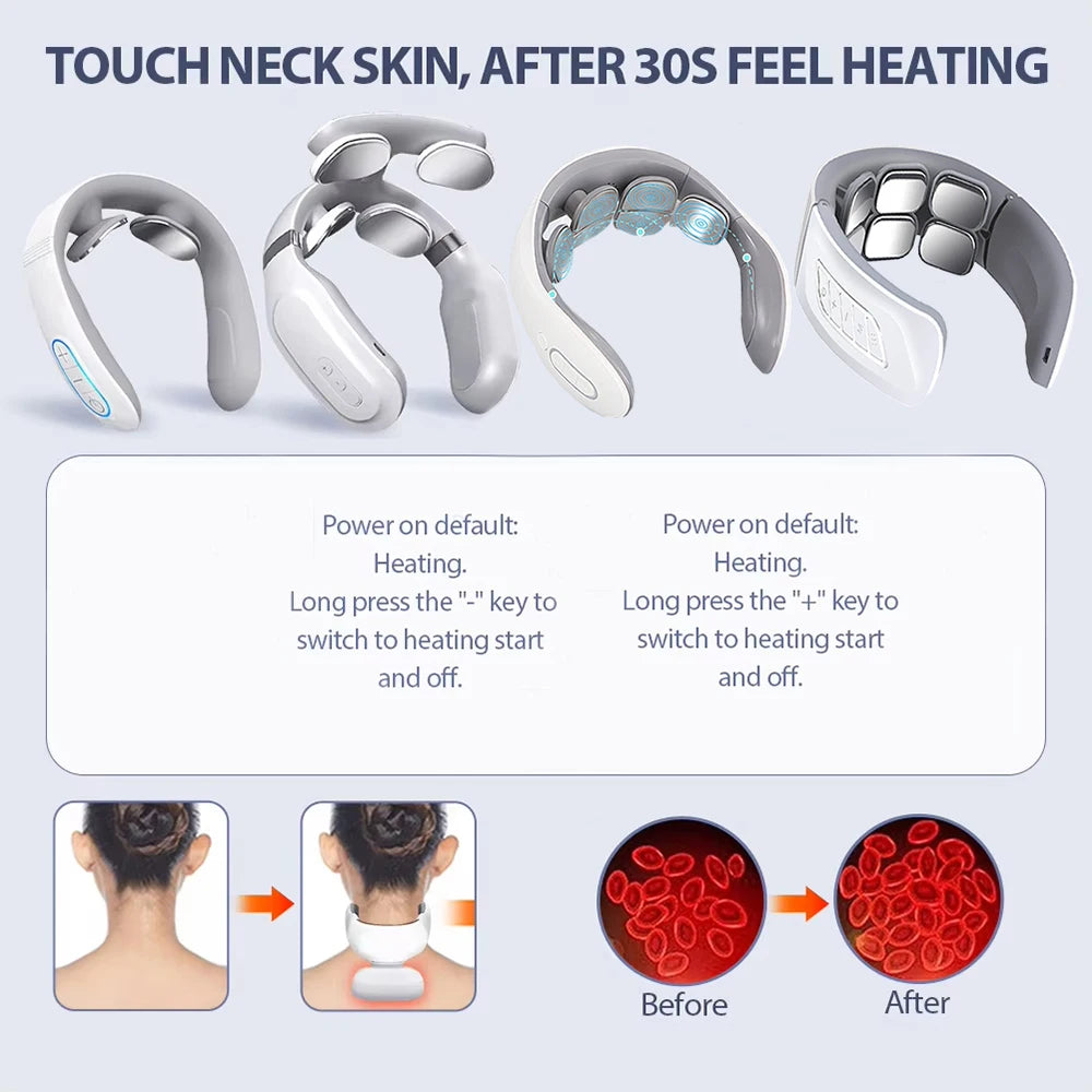 Portable Smart Neck Massager USB Charging for Cervical Pain Relief for Neck PainElectric Deep Tissue Massager for Neck