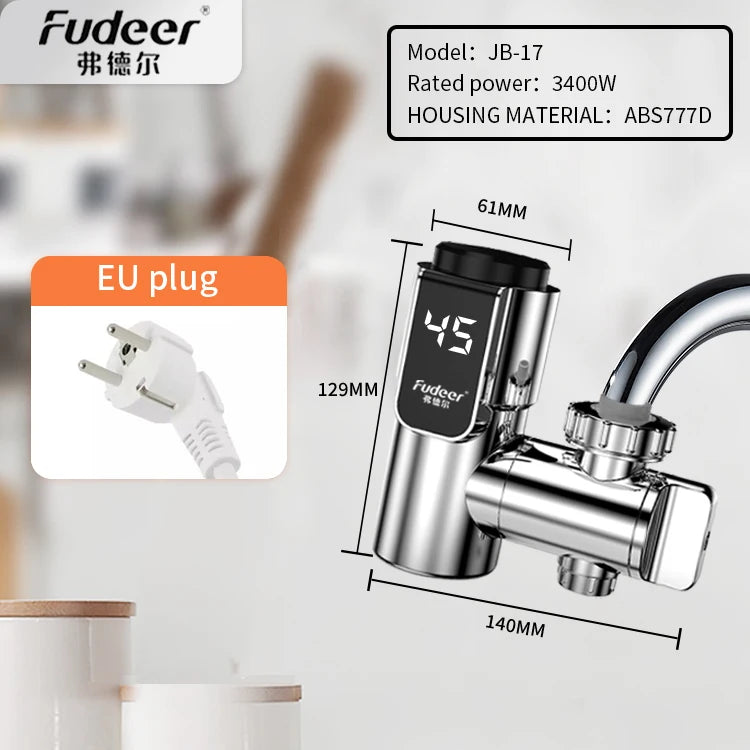 Fudeer Electric Water Heater Kitchen Faucet Connector Instant Hot Water Tap Adapter 220V Water Heater Bathroom Accessories