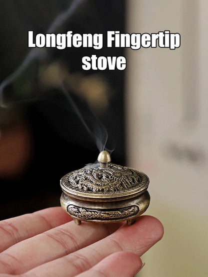 Longfeng Fingertip Stove, Three-Legged Small Incense Burner, Non-Stick Powder Tray, Creative Aromatherapy Burner 1PC