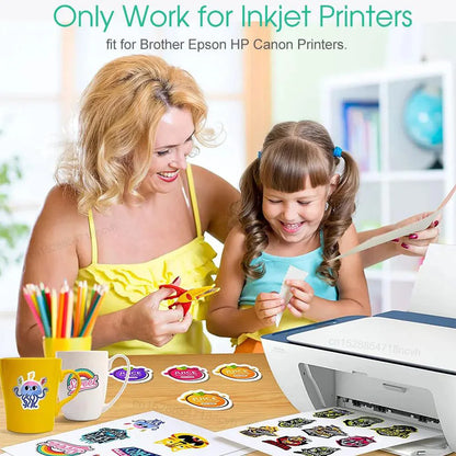 100% Transparent Printable Vinyl Sticker Paper A4 Vinyl Printing Paper for Inkjet Printer DIY Label Sticker Self Adhesive Paper