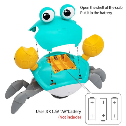Kids Induction Escape Crab Octopus Crawling Toy Baby Electronic Pets Musical Toys Toddler Moving Avoid Obstacles Toy No Battery