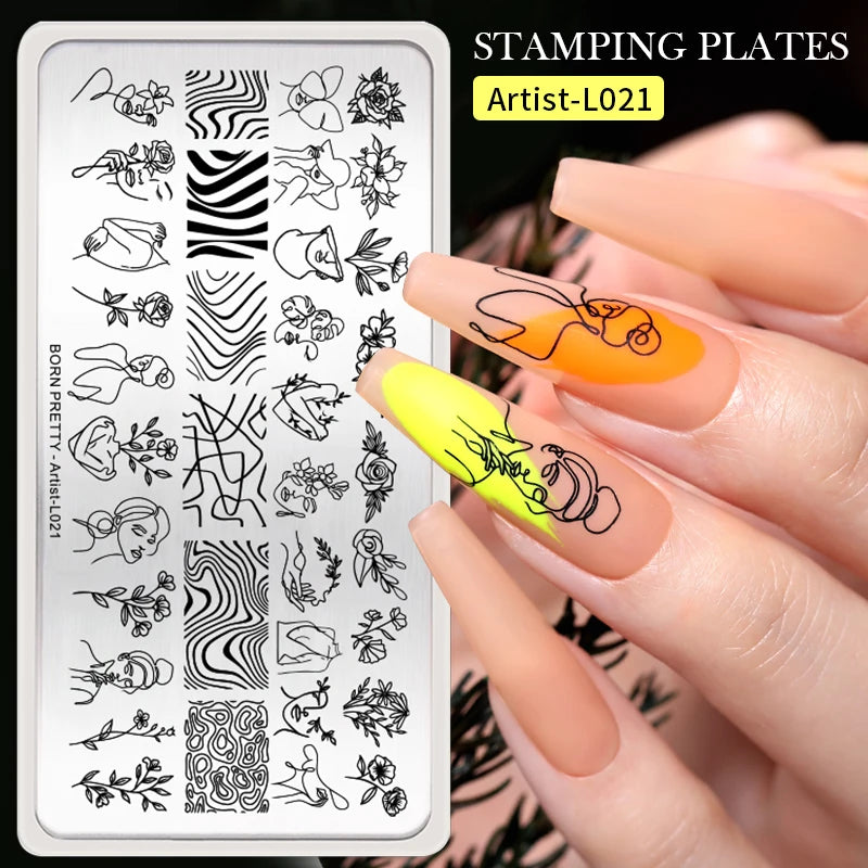 BORN PRETTY Stamping Plate Snowflake Winter Christmas Flower Snakes Design For Nail Polish Printing Template Tools Supplies