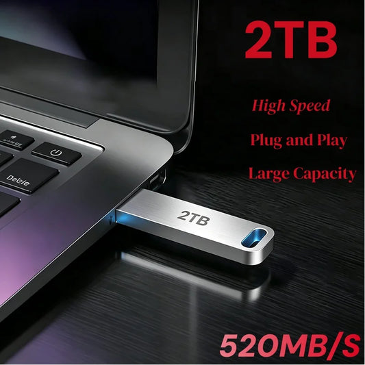 Lenovo Metal Adaptador USB Flash Drive USB 3.0 128GB 256GB 512GB Alta Velocidad Metal Mini U Disco Pendrive 1TB 2TB Memoria USB