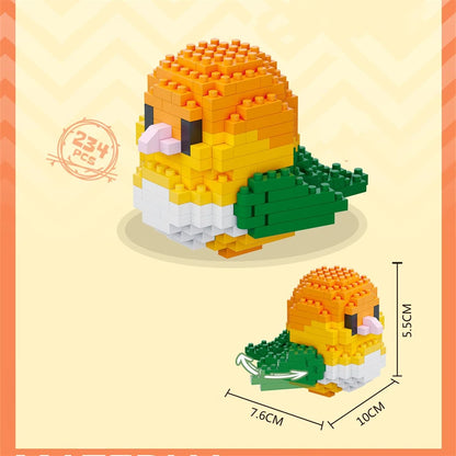 Cute bird puzzle small building block set, creative educational building toys suitable for boys and girls, toys suitable for dec