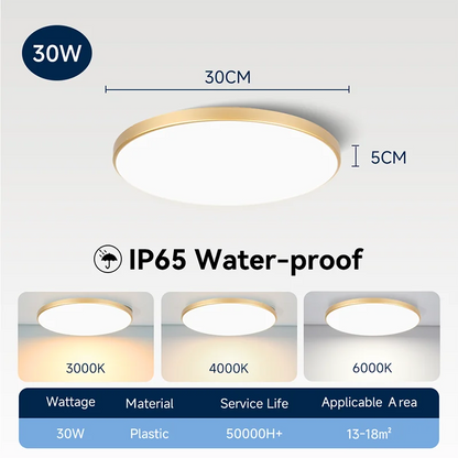 Waterproof Bathroom Lamp Ceiling Led Ceiling Lights 18W 30W 40W Round Led Ceiling Lamp For Kitchen Living Room Toilet Room 220V