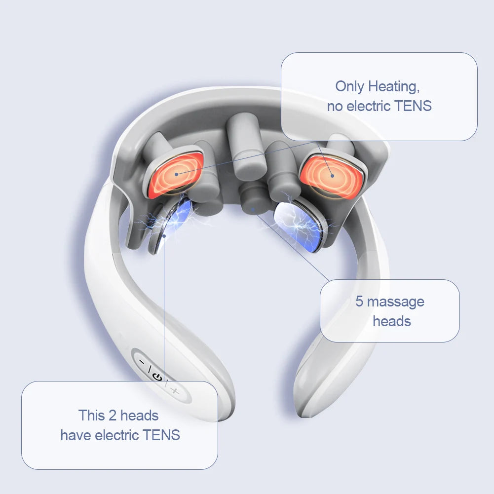 TENS Pulse Back Neck Massage 4 Modes EMS Electric Smart Shoulder Cervical Massager Relaxation Muscle Beating Health Care Tool