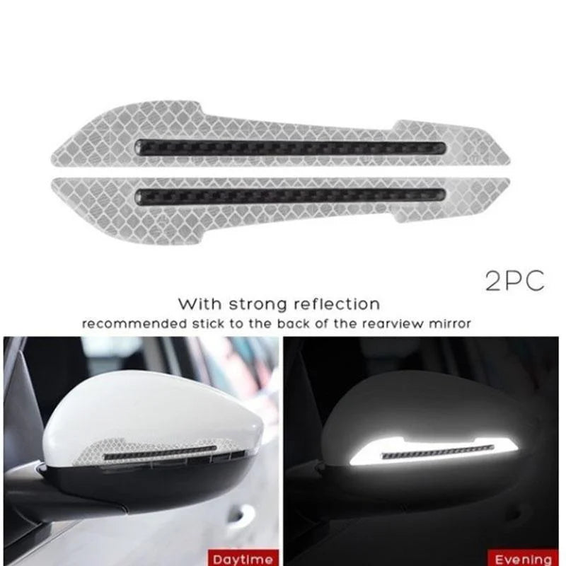 2Pcs/set, Car Rearview Mirror Reflective Sticker, Safety Warning Reflective Sticker, Car Rearview Mirror Decorative Strip