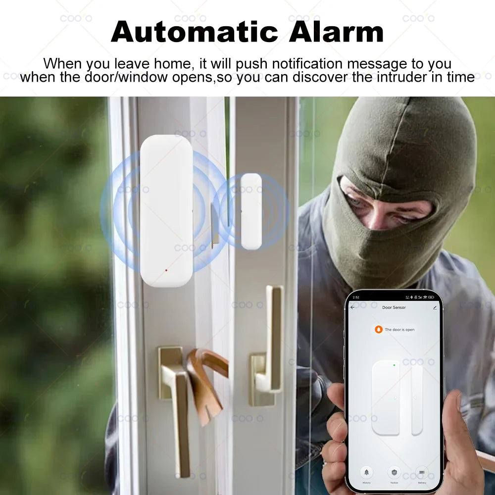 Tuya Zigbee Door Sensor Window Contact Sensor Open Closed Detector Smart Home Alarm Security Protection works with Smart Life