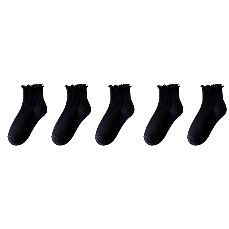 Japanese Winter Rolled Edge Short Socks Cute Socks Women Fresh Winter Wooden Ear Edge Female Socks Student Lo Niang Short Socks