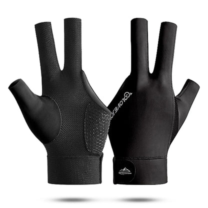 1pc Open Finger Billiard Gloves Breathable Polyester Snooker Pool Glove Adjustable Sticker Smooth Soft Lightweight Amateur Train